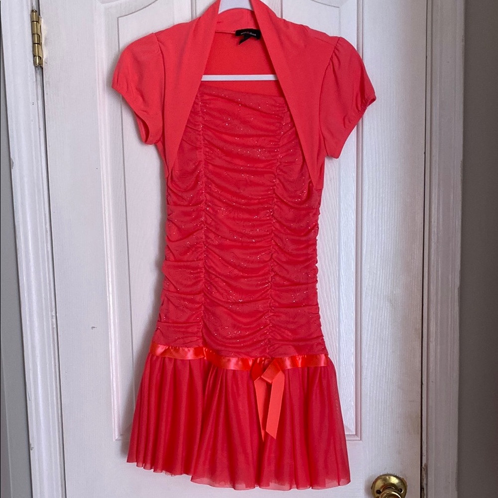 Girls' Pink Dress with Bolero